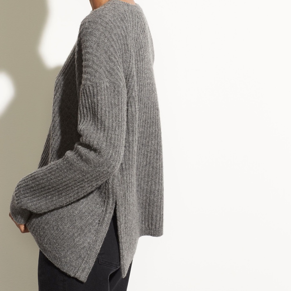 Vince Solid Wool Blend Side Slit Sweater